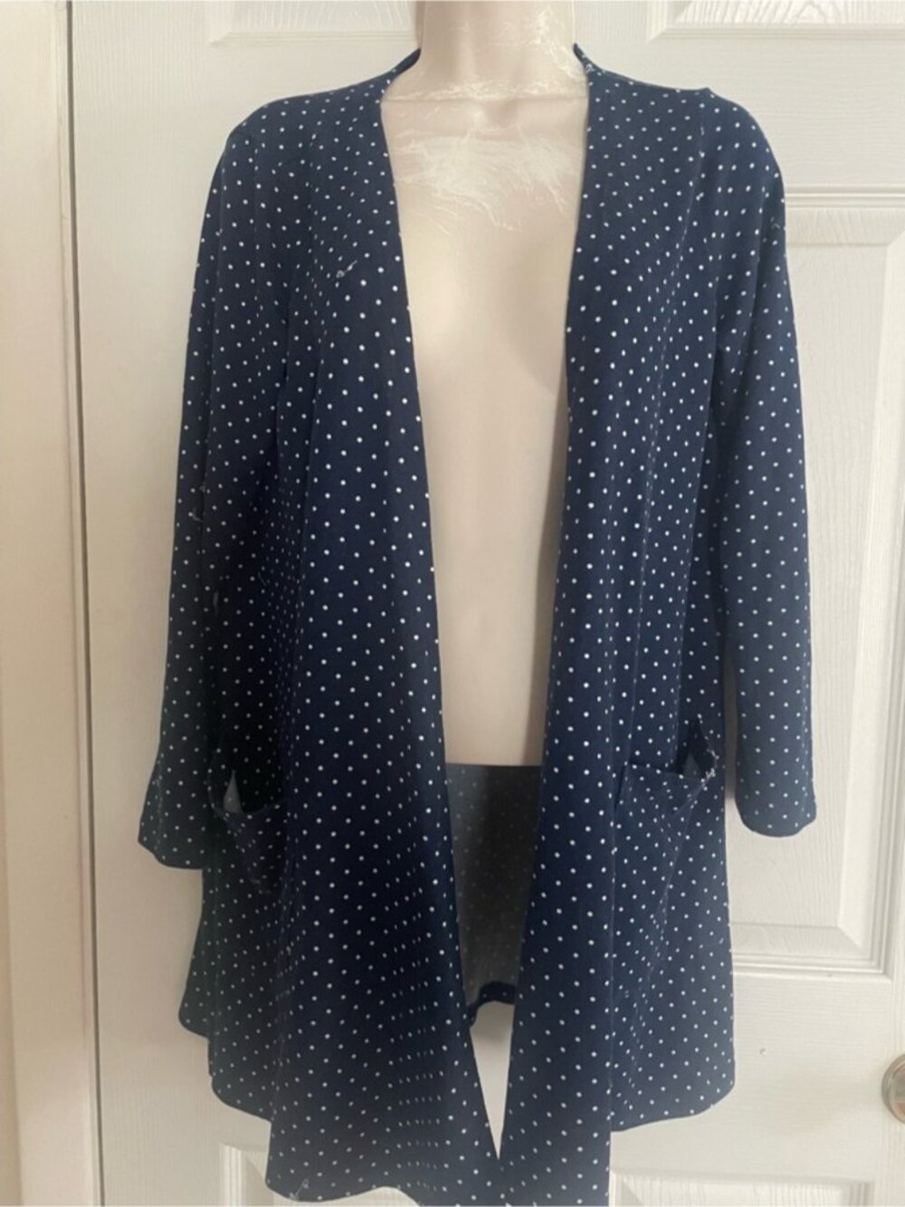 LuLaRoe Navy‎ Polka Dot Open-Front Blazer